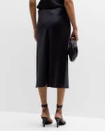 Image 3 of 6: Joseph Isaak Straight Silk Satin Midi Skirt