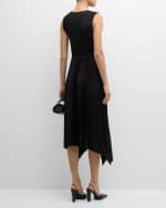 Image 4 of 6: Joseph Sleeveless Pleated Handkerchief Midi Dress