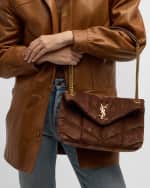 Image 3 of 6: Saint Laurent Lou Puffer Small YSL Shoulder Bag in Quilted Suede