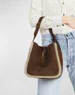 Image 3 of 6: Saint Laurent Le 5 A 7 Small YSL Hobo Bag in Suede and Shearling