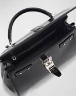 Image 5 of 6: Saint Laurent Le Fermoir Small Top-Handle Bag in Spazzolato Leather