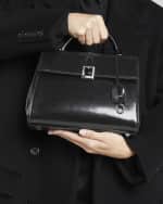 Image 3 of 6: Saint Laurent Le Fermoir Small Top-Handle Bag in Spazzolato Leather