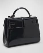 Image 4 of 6: Saint Laurent Le Fermoir Small Top-Handle Bag in Spazzolato Leather
