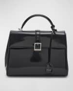 Image 1 of 6: Saint Laurent Le Fermoir Small Top-Handle Bag in Spazzolato Leather