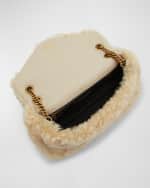 Image 5 of 6: Saint Laurent Calypso Small YSL Shoulder Bag in Shearling