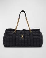Image 1 of 6: Saint Laurent Gloria Travel YSL Duffel Bag in Quilted Nylon