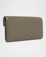 Image 4 of 6: Saint Laurent YSL Monogram Large Envelope Flap Wallet in Smooth Leather