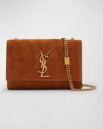 Image 1 of 6: Saint Laurent Kate Small Reversible YSL Crossbody Bag in Suede