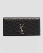 Image 1 of 6: Saint Laurent Kate YSL Clutch in Quilted Smooth Leather
