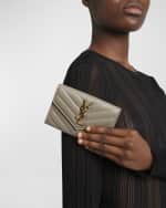 Image 2 of 6: Saint Laurent YSL Monogram Small Flap Wallet in Smooth Leather