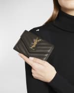 Image 3 of 6: Saint Laurent YSL Monogram Small Flap Wallet in Smooth Leather