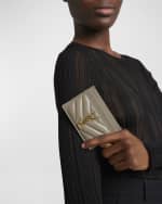 Image 2 of 3: Saint Laurent YSL Monogram Card Case in Quilted Smooth Leather