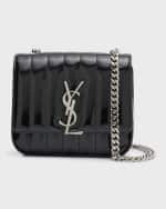 Image 1 of 6: Saint Laurent Vicky Small YSL Crossbody Bag in Quilted Spazzolato Leather