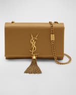 Image 1 of 6: Saint Laurent Kate Small Tassel YSL Crossbody Bag in Satin
