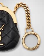Image 4 of 5: Saint Laurent Mini YSL Coin Keyring Bag in Quilted Leather