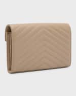 Image 4 of 6: Saint Laurent YSL Monogram Large Wallet on Chain in Smooth Leather