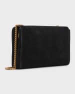 Image 4 of 6: Saint Laurent Kate Reversible Small YSL Crossbody Bag in Suede