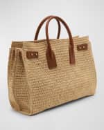 Image 4 of 6: Saint Laurent Sac De Jour Medium Top-Handle Bag in Raffia