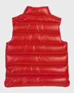 Image 5 of 5: Moncler Kid's Tib Logo Quilted Vest, Size 8-14