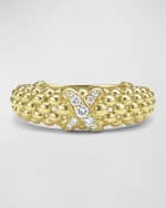 Image 4 of 5: LAGOS 18K Embrace Diamond Pave X Ring, Size 7