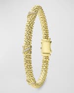 Image 4 of 5: LAGOS 18K Embrace Diamond Triple X 6mm Rope Bracelet, Size 7"L