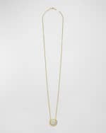 Image 4 of 5: LAGOS 18K Meridian Diamond Pave 15mm Circle Pendant Necklace, 16-18"L