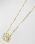 Image 5 of 5: LAGOS 18K Meridian Diamond Pave 15mm Circle Pendant Necklace, 16-18"L