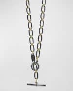 Image 2 of 4: LAGOS 18K Signature Caviar Black Ceramic 12x6mm Oval New Connector Link Toggle Necklace