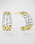 Image 3 of 4: LAGOS 18K Gold Signature Caviar Superfine Half Hoop Earrings