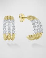 Image 1 of 4: LAGOS 18K Gold Signature Caviar Superfine Half Hoop Earrings