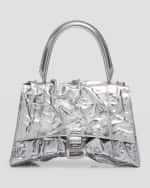 Image 1 of 6: Balenciaga Hourglass Small Crushed-Effect Bag