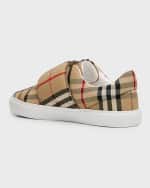 Image 7 of 10: Burberry Kid's James Check-Print Sneakers, Toddlers/Kids