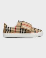 Image 6 of 10: Burberry Kid's James Check-Print Sneakers, Toddlers/Kids