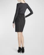 Image 3 of 6: ALAIA Paneled Denim Tube Skirt