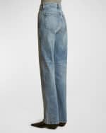 Image 5 of 6: Khaite Danielle High-Rise Straight-Leg Jeans