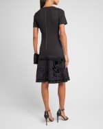 Image 4 of 6: Kobi Halperin Blaine Velvet Embroidered Short-Sleeve Dress