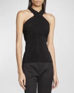 Image 3 of 6: Saint Laurent Draped Crossover Halter Top