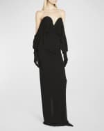 Image 5 of 6: Saint Laurent Off-Shoulder Gown with Glove Sleeves