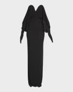 Image 1 of 6: Saint Laurent Off-Shoulder Gown with Glove Sleeves