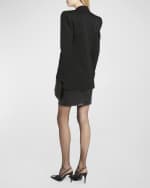 Image 3 of 6: Saint Laurent Silk Lapel Blazer Jacket