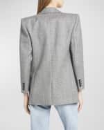 Image 4 of 6: Saint Laurent Micro-Check Wool Blazer Jacket