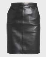 Image 1 of 6: Saint Laurent Leather Pencil Skirt