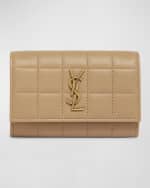 Image 1 of 5: Saint Laurent Cassandra YSL Card Holder in Quilted Leather