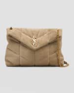 Image 1 of 6: Saint Laurent Lou Puffer Medium YSL Crossbody Bag in Quilted Suede