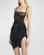 Image 5 of 6: Jacquemus Draped Mini Dress with Lace Detail