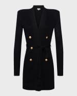 Image 1 of 5: L'Agence Noe Double-Breasted Metallic-Knit Cardigan