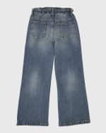 Image 2 of 3: Golden Goose Girl's Journey Medium Stone Wash Stretch Jeans, Size 4-10