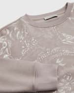 Image 3 of 5: Golden Goose Girl's Journey Toile Dejouy-Print Cropped Sweatshirt, Size 12