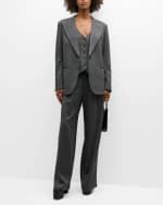 Image 5 of 7: Smythe '90s Pinstriped Wool Blazer