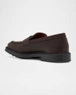 Image 3 of 6: Loro Piana Men's Travis Leather Penny Loafers